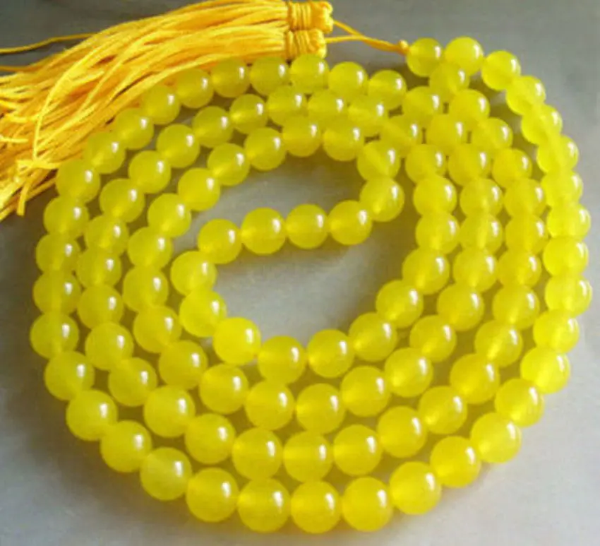 

Miss charm Jew2024 Vintage asia Tibetan 108 Golden Jade Prayer Buddha Bead Necklace 8mm