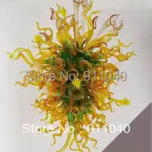 Большой размер модный желтый ручной выдувный подвесной светильник для отеля