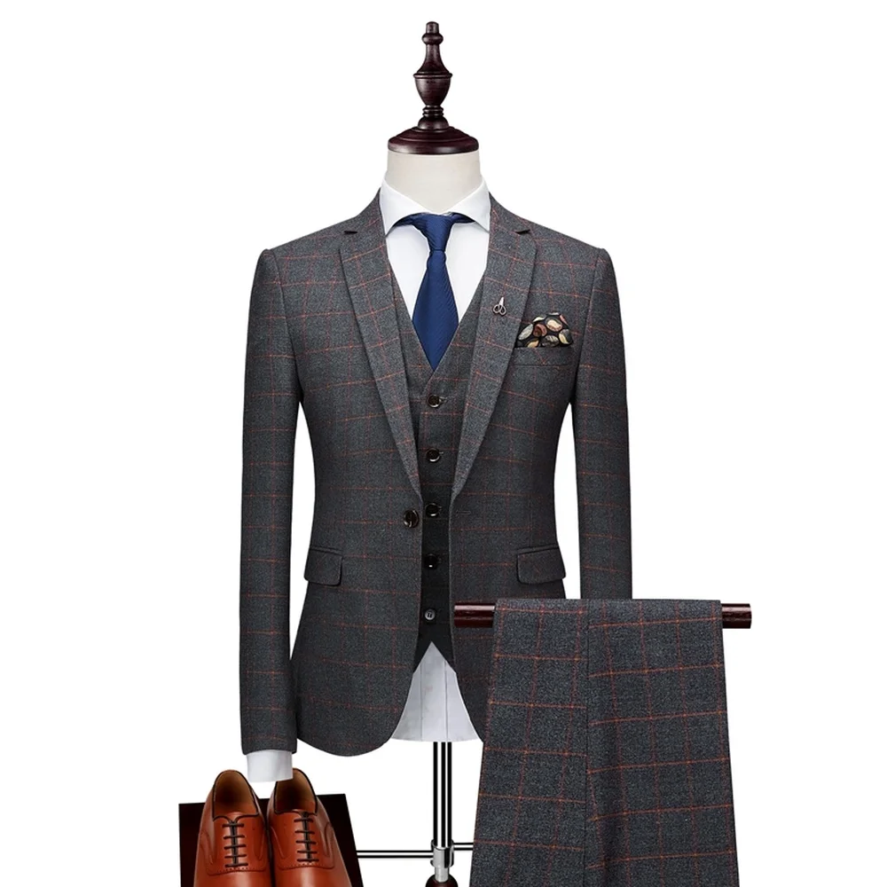 2018-New-Arrival-3-Pieces-Classic-Plaid-Suits-Male-Dress-Blazer-Business-Men-s-Wedding-Groom (2)