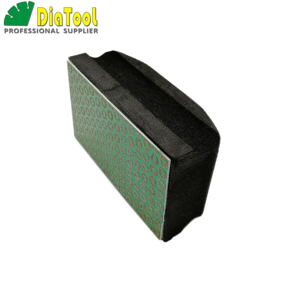 DIATOOL Electroplated Diamond Hand Pad 90X55MM Grit#100 Polishing Block Foam Backed Hand Polishing Pad