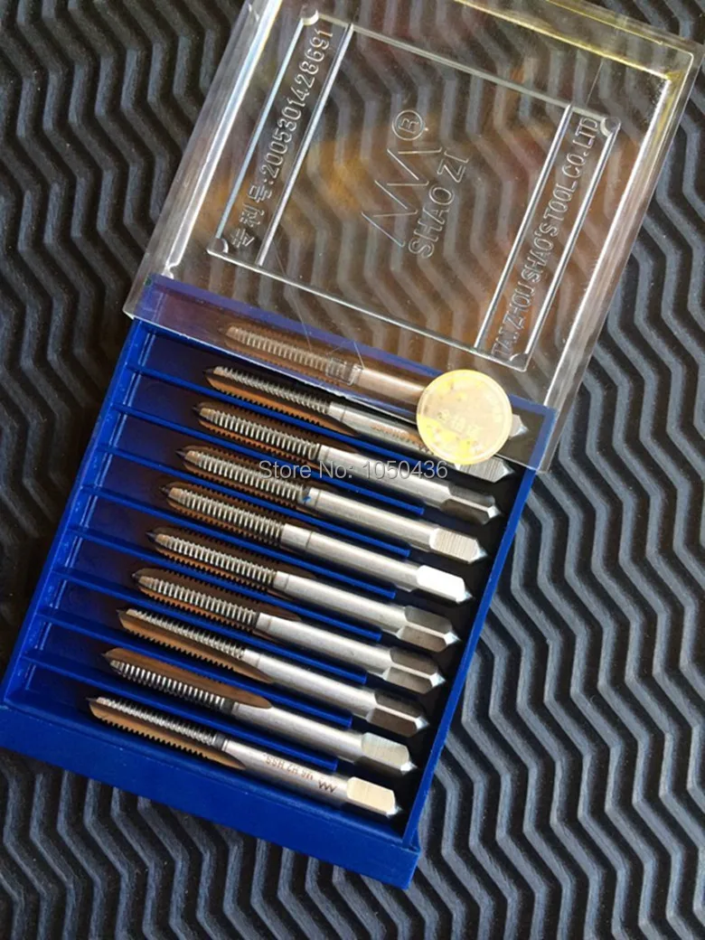 10pcs/box HSS screw thread tap machine taps wrench M6 hand tap die set alargador herramientas de