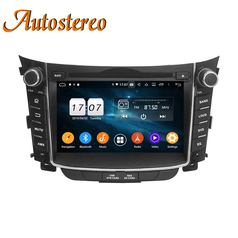 DSP автомобильный dvd-плеер Android 9 комплект с gps-навигатором для hyundai I30 Elantra GT 2012+ Мультимедиа Радио магнитола авто стерео