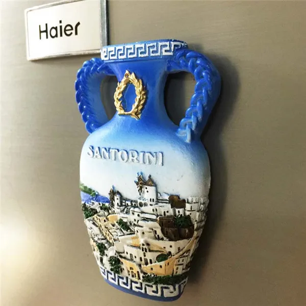 Greece Santorini Island Flower Vase Tourist Souvenir Fridge Magnets - 10