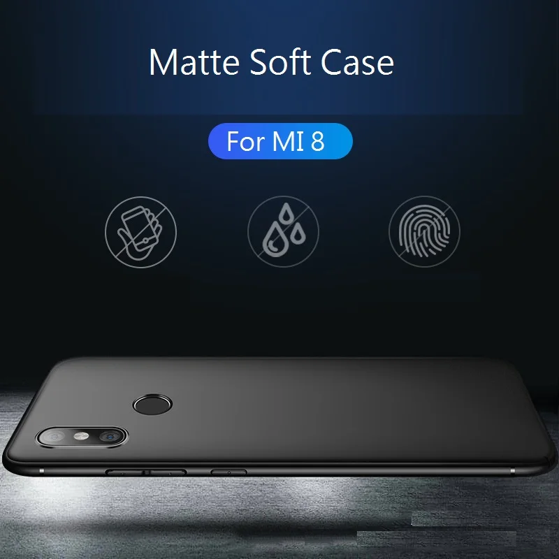 Buytalling Soft Silicone Back Matte Cases For xiaomi MI 8 plain business TPU cases |