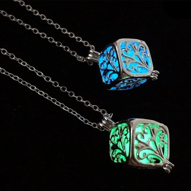 Creative Atlantis Luminous glow locket hollow out necklace glow in the