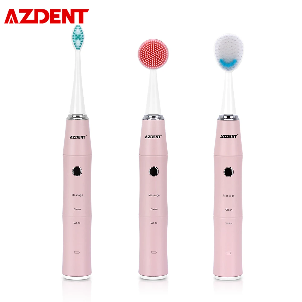 

AZDENT 3 Modes Sonic Electric Toothbrush USB Magnetic Charger Face Washing Massage Tooth Cleaner 3 in 1 Waterproof Teeth Brush