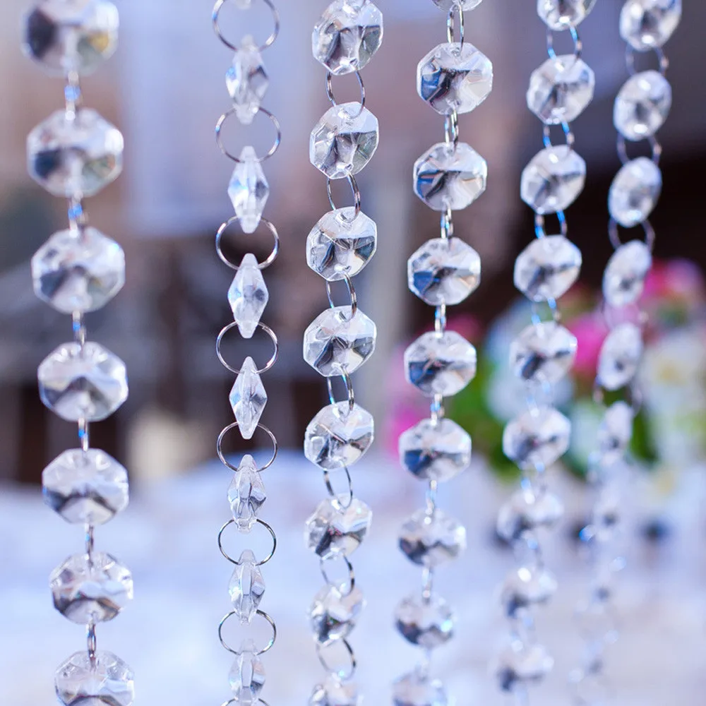 New Acrylic Crystal Bead Curtain 1 M DIY Garland Diamond Acrylic Crystal Bead Curtain Wedding Decoration Party Decoration