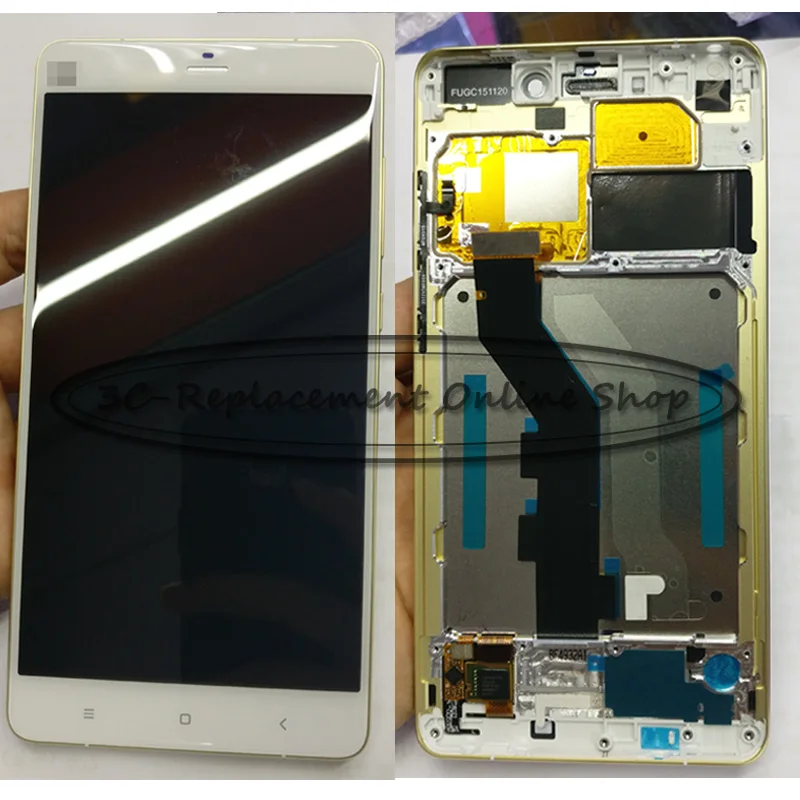 

100% Tested High Quality 5.7 inch White/Black For Xiaomi Mi Note pro LCD DIsplay + Touch Screen Digitizer Assembly With Frame