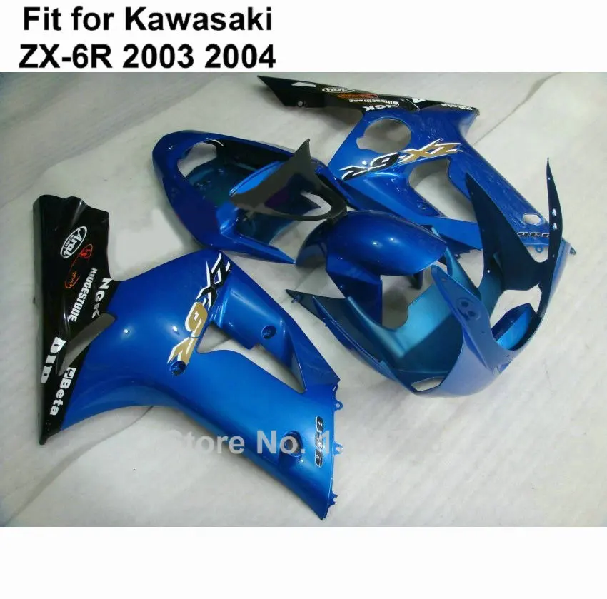 Injiection Molding Fairing For Kawasaki ZX6R 2003 2004 Dark Blue