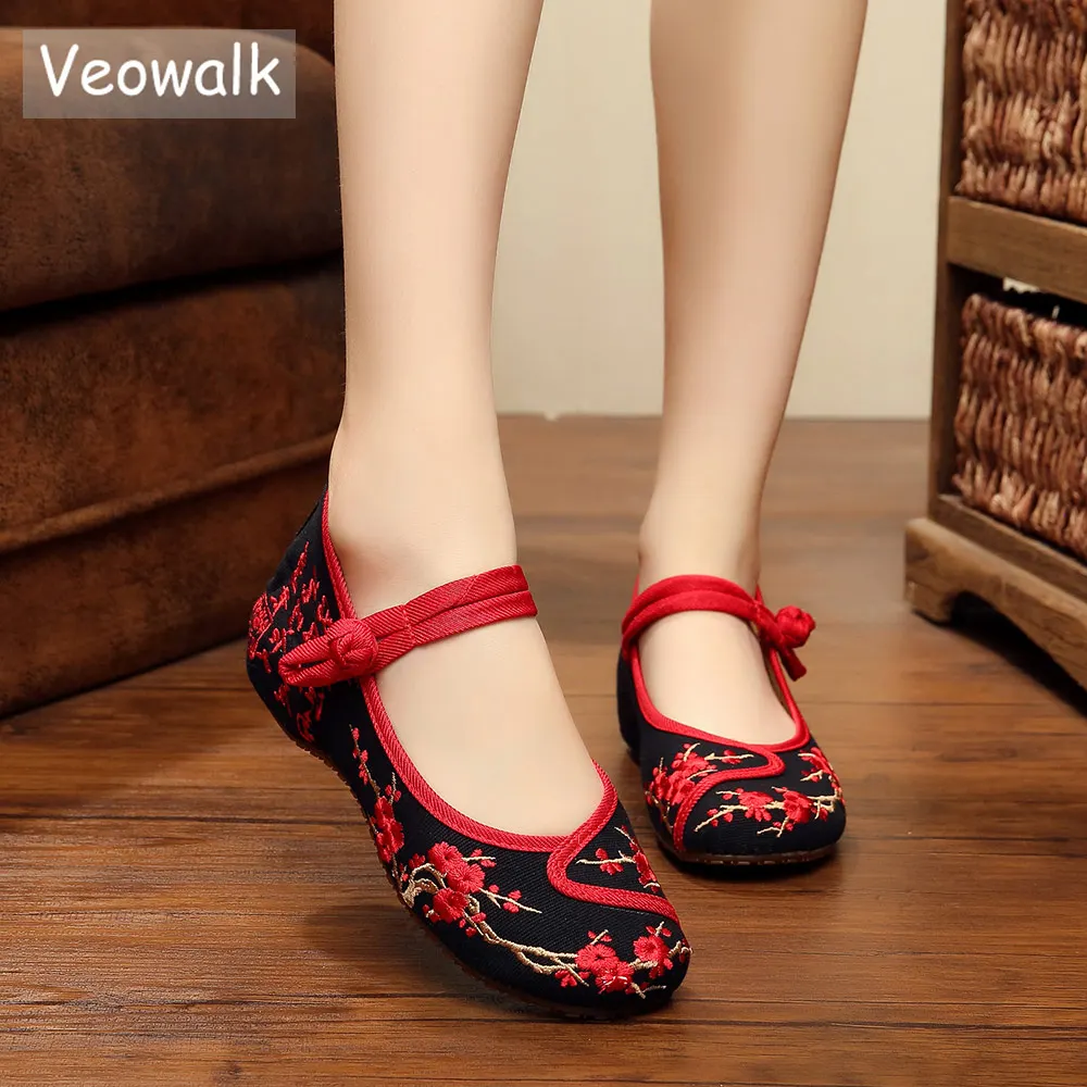 Женские винтажные балетки из хлопчатобумажной ткани с вышивкой|flats for women|ballet