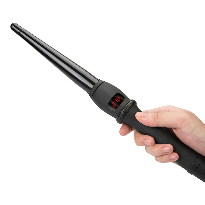 

LCD curlers conical curling iron single tube ceramic glaze pear flower cone electric hair curly hair