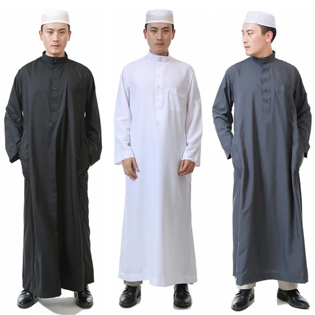 Arab Male Islamic Clothing for Men Saudi Arabia Jubba Thobe Abaya Eid