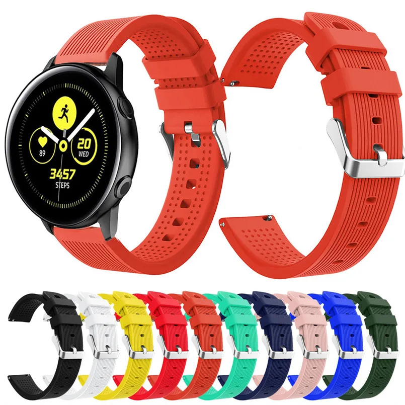 Sport Replacement Watch Band Soft Silicone Band Strap For Samsung Galaxy Watch Active Comfortable Wristwatch 20X212MM 30MR1535