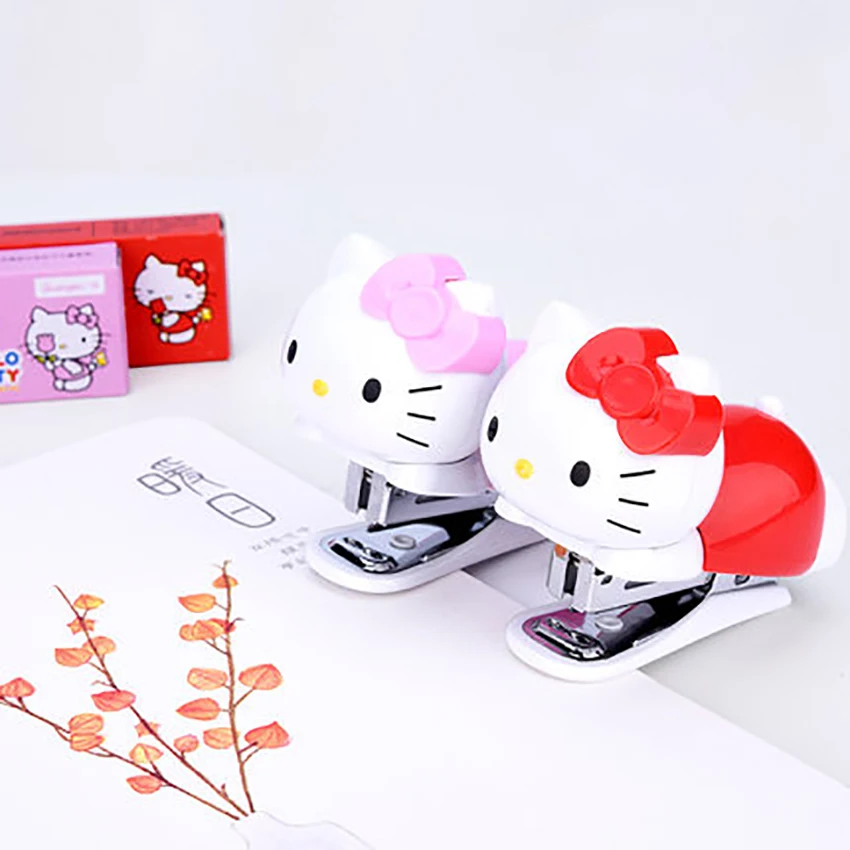 

Kawaii Cartoon Hello Kitty Mini Stapler Portable Students Stationery School Office Supplies Creative Labor-saving Staplers
