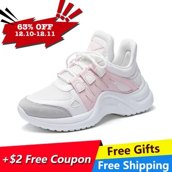 Fujin Brand 2018 Breathable Mesh Women Casual Shoes Vulcanize Female Fashion Sneakers Lace Up High Leisure Footwears 11.11