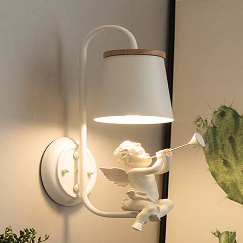 

Horn angle wall lamps modern barrel wall lights stair bar cafe restaurant baby bedroom bedside study background wall sconces bra