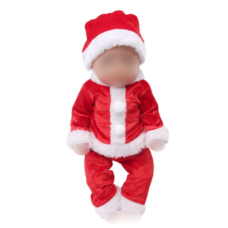 43 см, одежда для новорожденных, рождественское платье, костюм, шапка, детские игрушки, подходит для американских девочек 18 дюймов, кукла f646