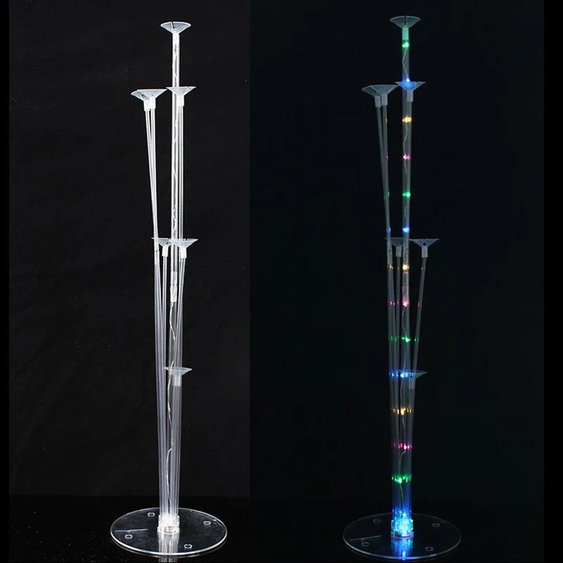 7 Tubes Balloons Column Holder Clear Plastic Balloon Base Balloon Floating Stand for Wedding Decor Illuminate Party Supplies (1)