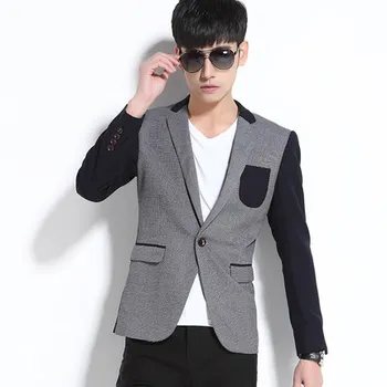 

Casual Suit Blazer Men Fashion Slim fit Jacket Male Suits knitting Plaid Masculine Blazers Male Outerwear Business Hombre