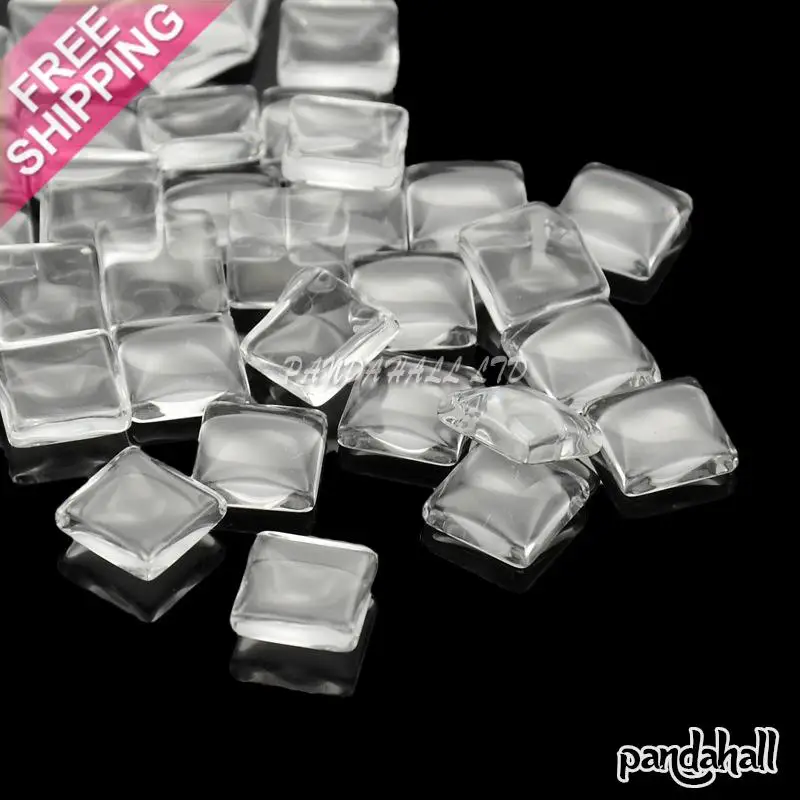 

8/10/15/18/20/25/30mm Transparent Glass Square Cabochons Clear For Jewelry diy
