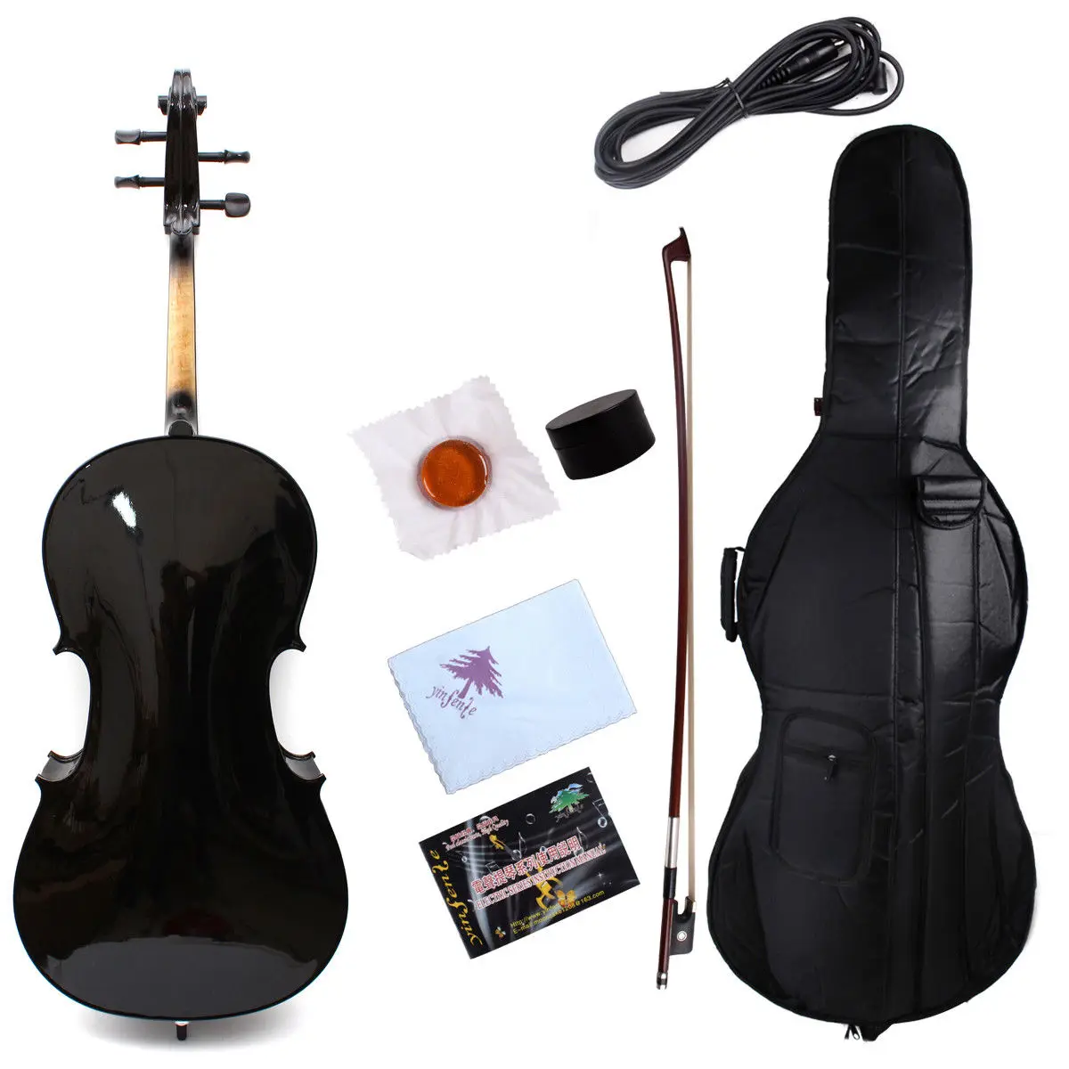 Yinfente Cello 4/4 электрическая акустическая виолончель ручной работы Кленовая ель