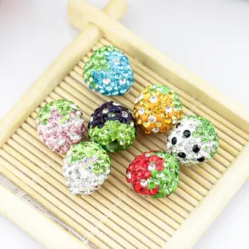 

New Fashion 100pcs 14x16mm Multicolors Clay Pave Disco Crystal Beads Favor Jewelry Making Accessorie Earrings Bracelet DIY Beads
