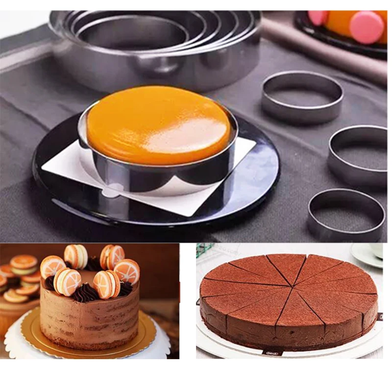 

5 & 6 & 7 & 8 & 9 & 10 & 12 Inch Stainless Steel Cake Mold Mousse Ring Circles Pastry Tools Bakery Accessories
