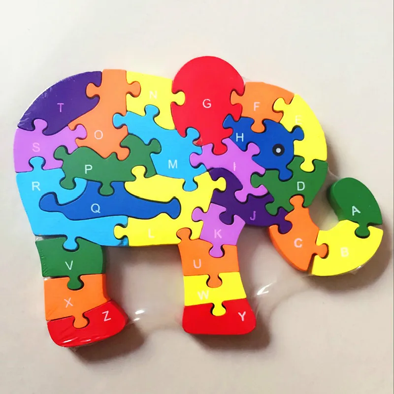 26 English Alphabet Colorful Wooden Turtle Puzzles Children Toys G 