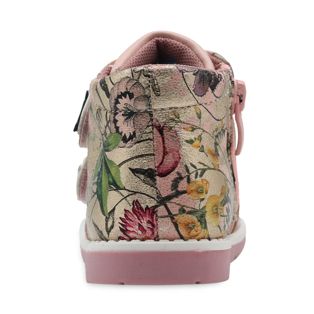Apakowa/детская обувь; модные весенние ботинки martin для девочек; Детская школьная обувь из искусственной кожи; Новые ботильоны с цветами; европейские размеры 22-27