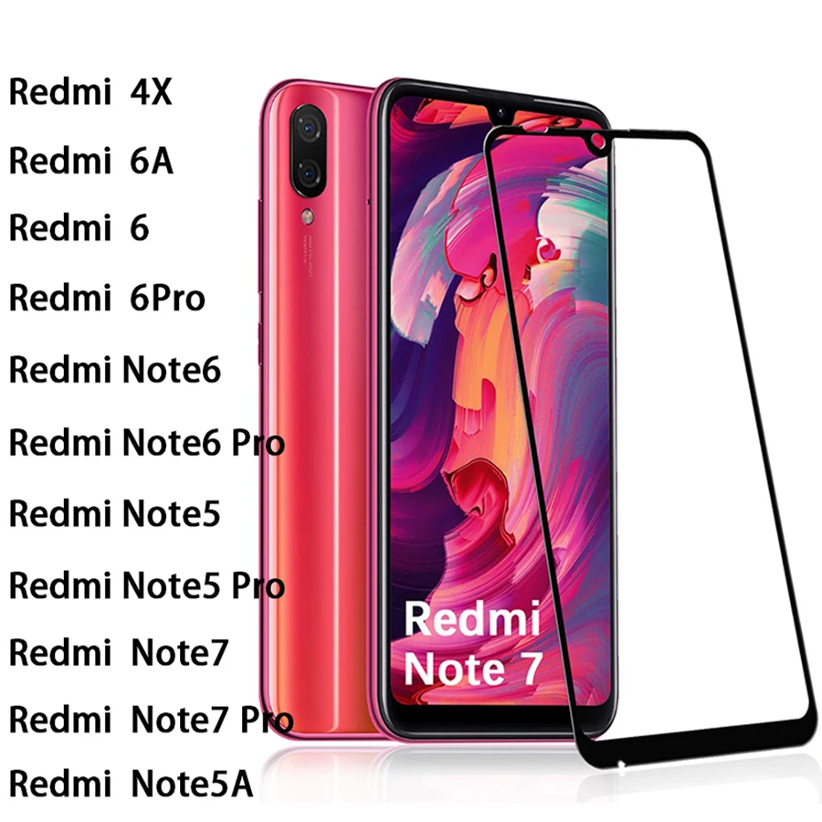 Закаленное стекло 9D для защиты экрана Xiaomi Redmi Note 5 6 5A 6A 4X Защитное Pro note7 pro