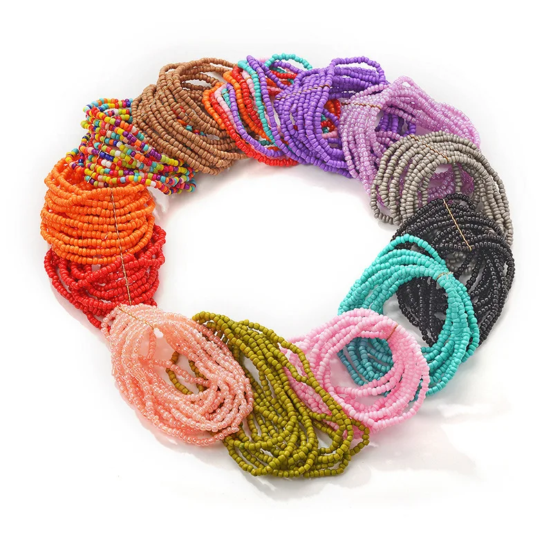 

Multi Color Bohemian Boho Handmade Beads String Pink Black Green Purple Red Orange Blue Gray Bracelets for Women