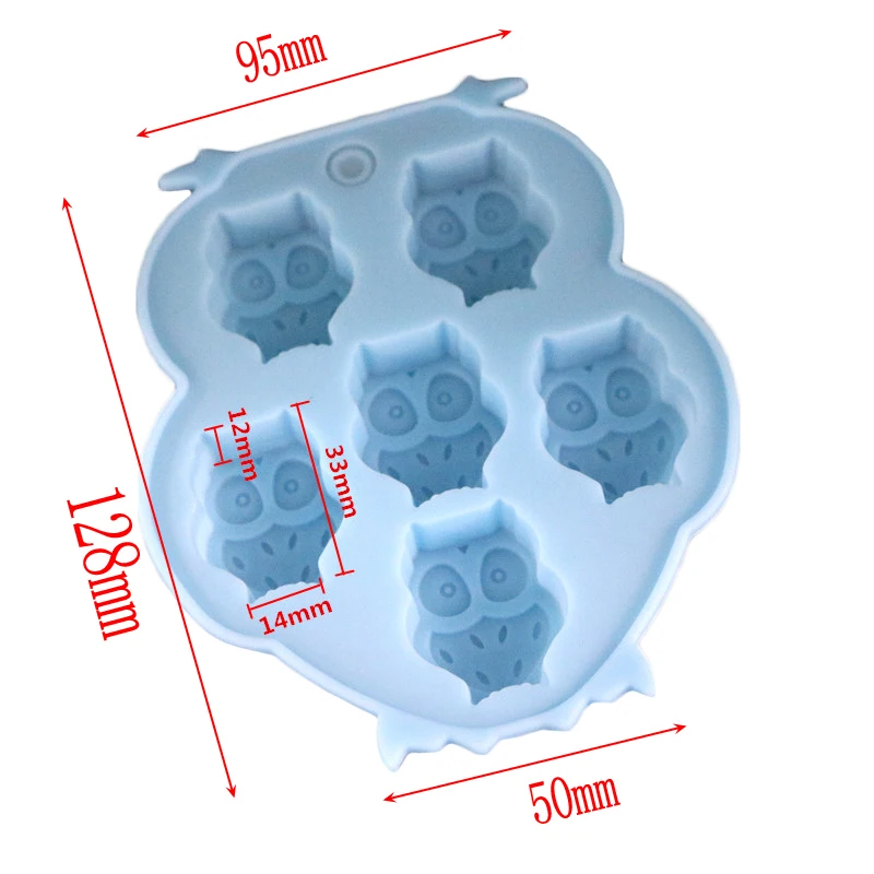 1PCS-6-holes-3D-Owl-silicone-mold-Making-a-cake-Ice-Tray-Chocolate-Mould-Fondant-Mould.jpg 1Db 6 Lyukak 3D Bagoly Szilikon Penész Készítik Egy Tortát Tálca Csokoládé Fondant Dekorációs Szerszámok Konyhai Kiegészítők - Image 2