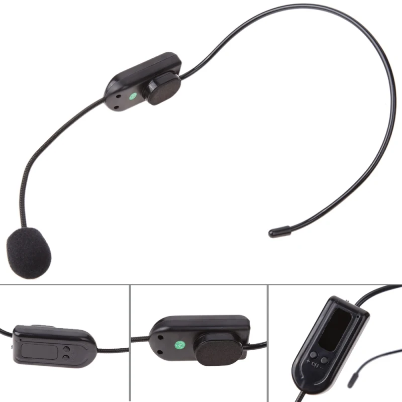 Portable FM Wireless Microphone Headset Megaphone Radio Microphone