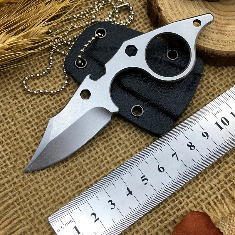 Швейцарский Многофункциональный шейный нож karambit, тактические маленькие ножи, messer KYDEX edc, инструмент для выживания, 440C, стальное лезвие, cs go couteau