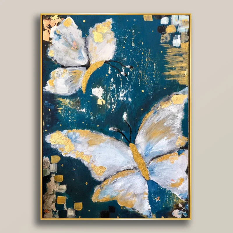 

100% Hand Painted Abstract Butterflies Art Painting On Canvas Wall Art Wall Adornment Pictures Painting For Live Room Home Decor