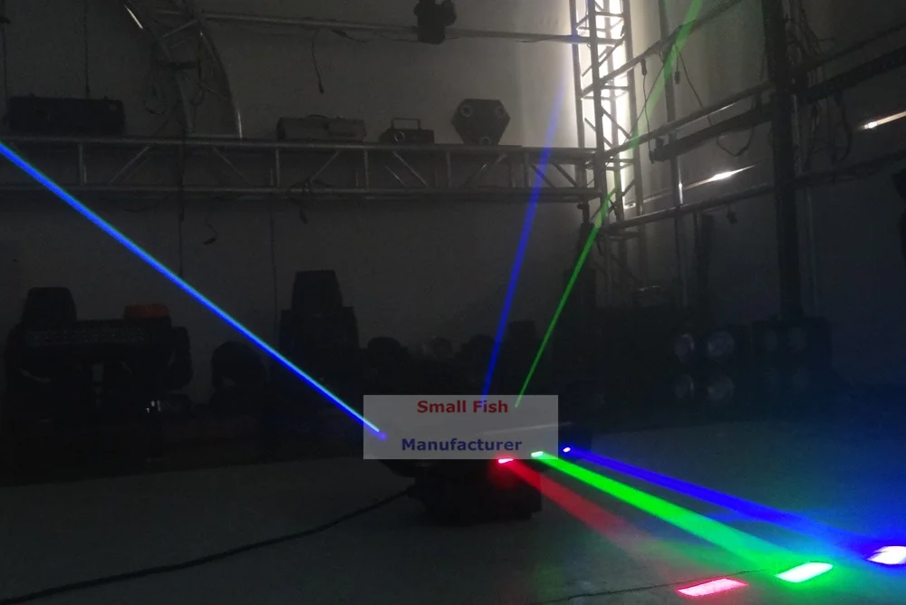 Картонная посылка 1 шт. лазерный светильник с подвижной головкой 1120 МВт RGB Полноцветный лучевой светильник s Профессиональный для сцены, для вечеринки, для диджеев лазерное оборудование