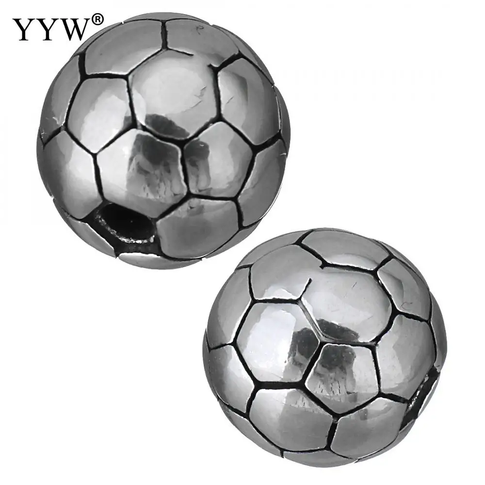 10 PCs/Lot beads ball bead Stainless Steel Beads Trendy football soccer