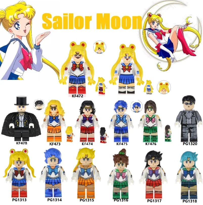 

Building Blocks Famous Anime Sailor Moon Sailor Mars Mercury Jupiter Chiba Unikitty Bricks Toys For Children KF6035 PG8156
