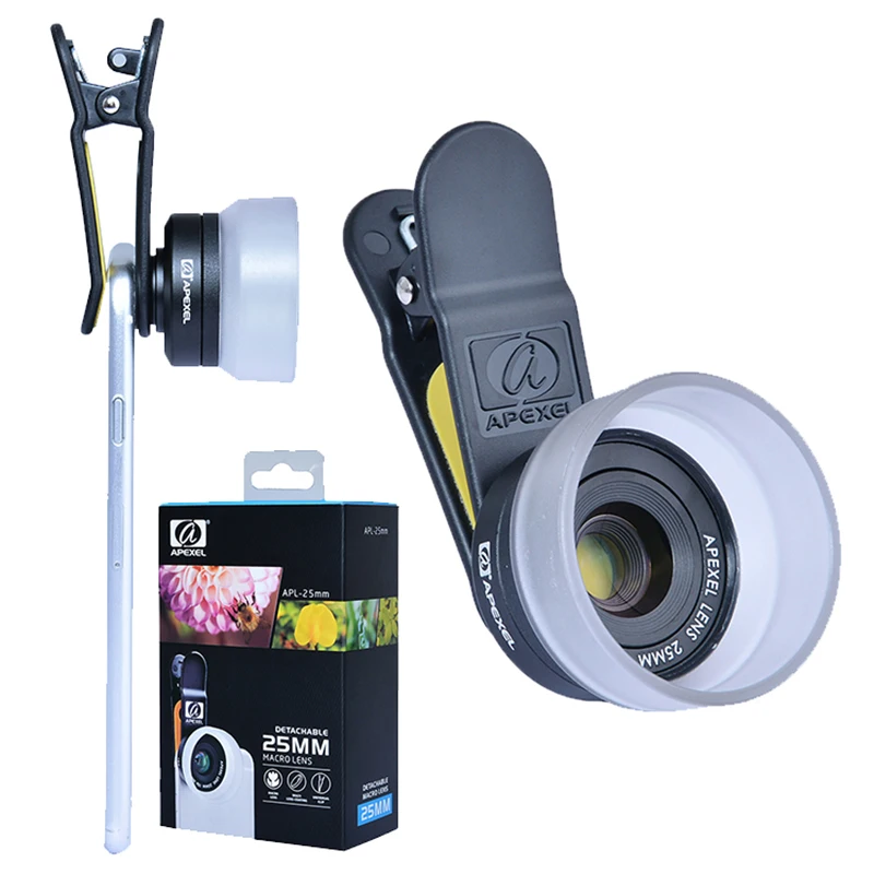 Ulanzi HD Phone Macro Lens 25mm 10x Macro Pro Lens with Lens Hood Clip
