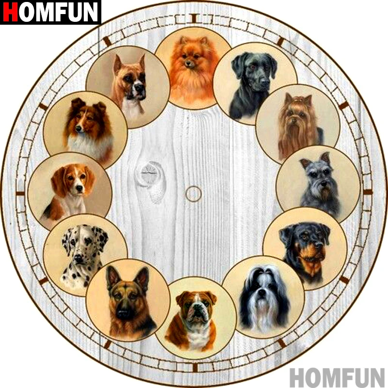 HOMFUN Full Square/Round Drill 5D DIY Diamond Painting &quotAnimal dog&quot 3D Embroidery Cross Stitch Home Decor A13779 | Дом и сад