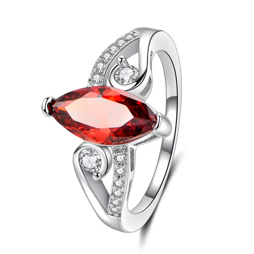 Hainon 2018 New CZ Crystal Engagement Rings For Women Elegant Wedding Rings Silver Color Filled Finger Jewelry Romantic Gifts