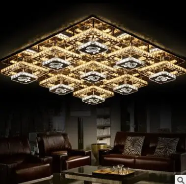 

Modern minimalist rectangular LED living room low voltage flat crystal ceiling lamp factory direct creative lamps