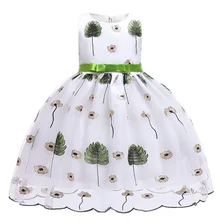 Платья с цветочным узором для девочек, детское бальное платье для девочек, праздничное платье для первого причастия, элегантное вечернее платье Vestido Comunion