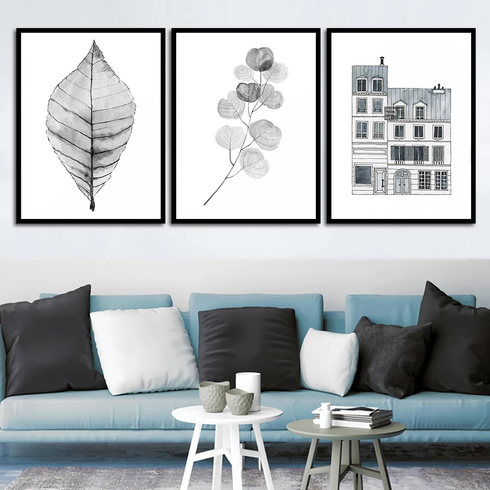 

Calligraphy Art Minimalism For Gift Prints Nordic Poster House Leaf Black White Modular Wall Pictures Home Decor Canvas Painting