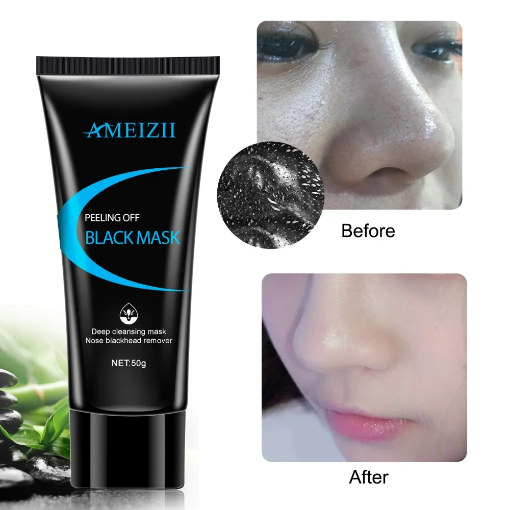 Черная маска Ameizii, очищающие маски для лица от синей грязи для удаления черных точек, Глубокое Очищающее Средство против акне, уход за кожей
