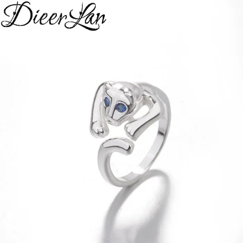 

DIEERLAN Fashion 925 Sterling Silver Blue Eye Animal Rings for Women Jewelry Beautiful Finger Open Rings For Party Birthday Gift