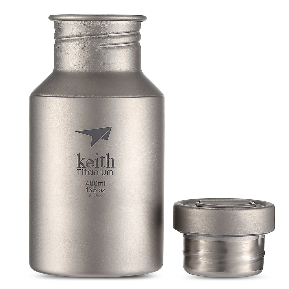 

Outdoor Ultralight 400ML Titanium Water Bottle Wide-mouth cup Sports cycling Bottle with Titanium Lid for Camping Cycling hiking