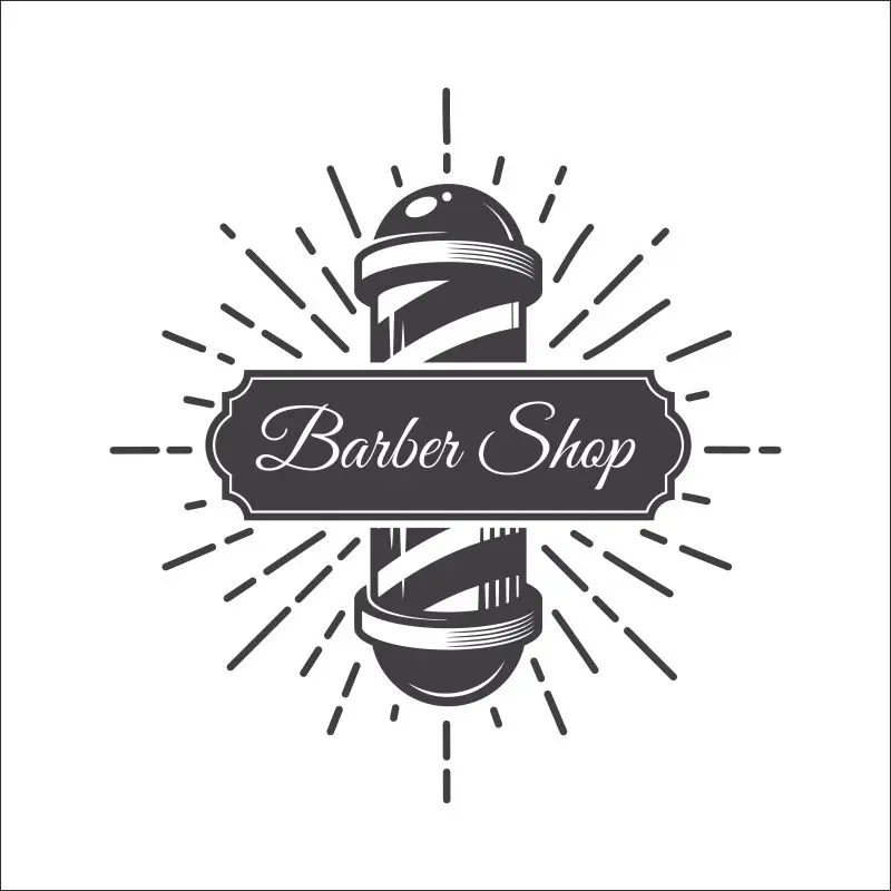 DCTAL hombre Парикмахерская pegatina ESTD Chop хлебная наклейка стрижка pelo Clipper afeitar vinilo Wall Art