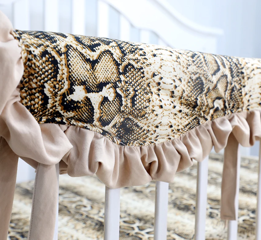 

Baby Crib Rail Cover Long Crib Rail Guard Baby Teething Cover Protector Wrap Nursery Bed Rails Cover Wave(Golden)