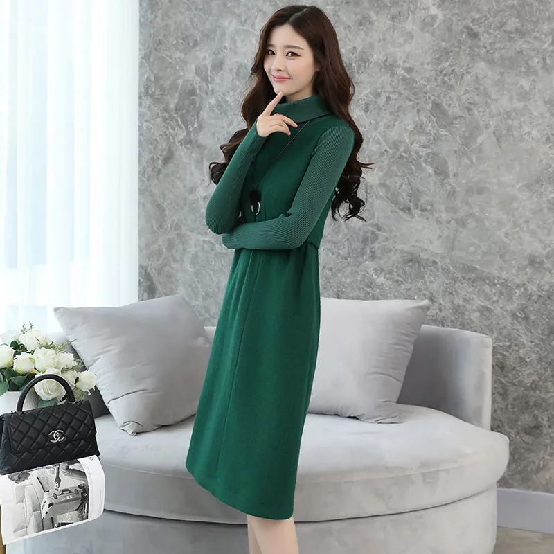 À Hiver Mode Nouvelle Bas Femelle Laine Hauts Femmes Robe Lâche royal dark cou gray Black 2018 Longues Haute Dames Manches Blue Grade Green Automne De Cw256 fwXq7dY7